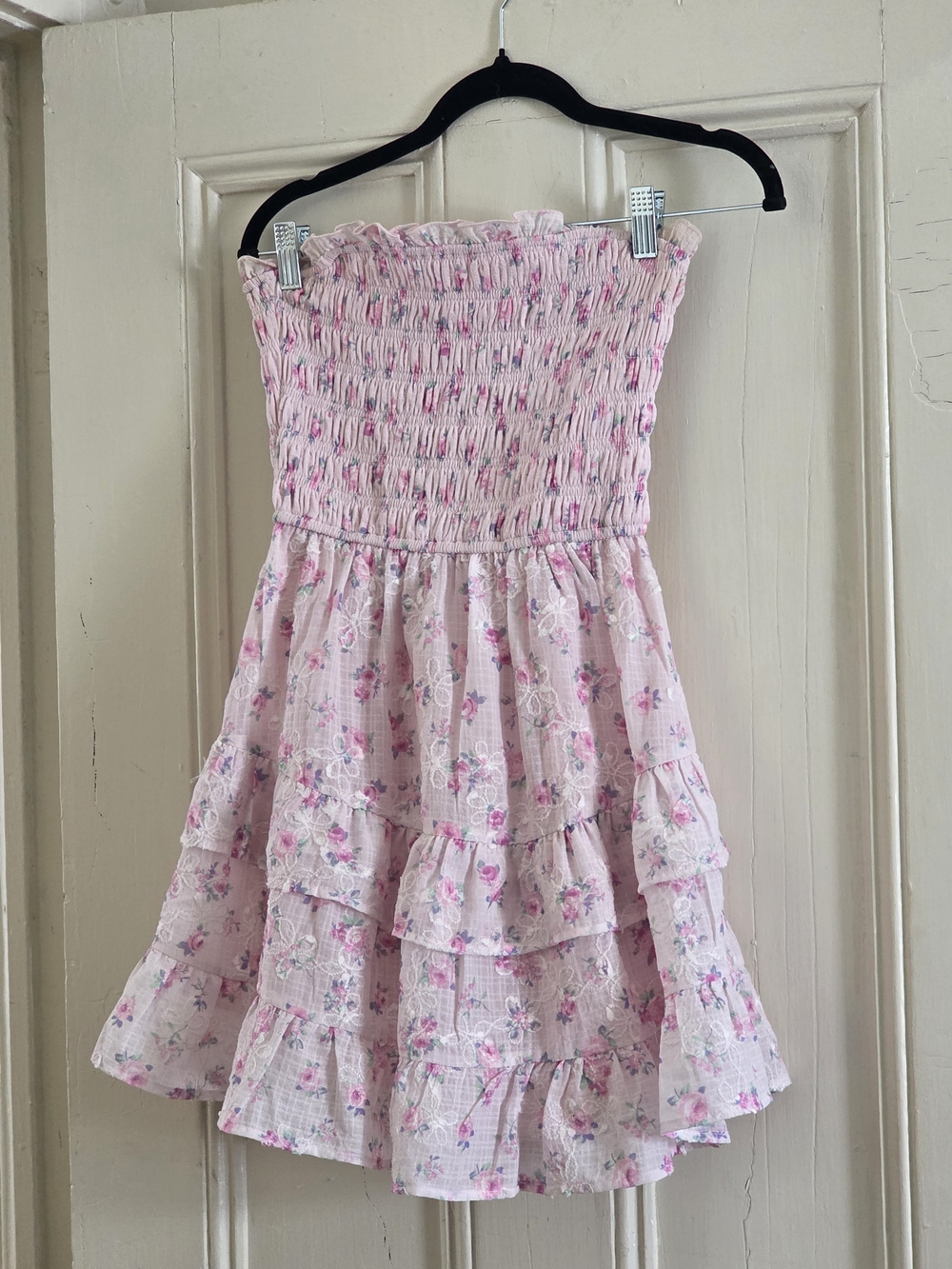 Francescas Pink Floral Smocked Sundress Size S